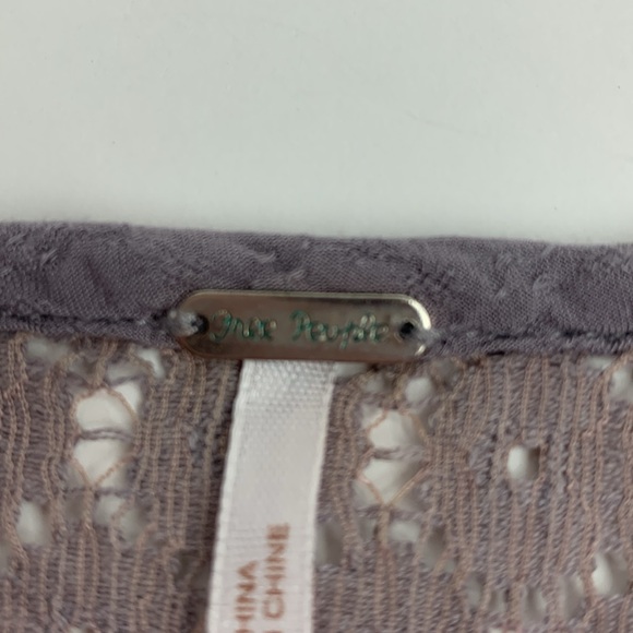 Free People Pullover Top shirt purple lavender Size Small oversized Lace Tassel - Picture 5 of 16